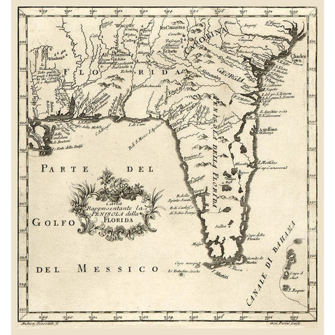 Florida - Scacciati 1763  Black Modern Wood Framed Art Print with Double Matting by Scacciati