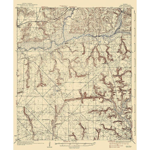 Holt Florida Quad - USGS 1937 Black Modern Wood Framed Art Print with Double Matting by USGS