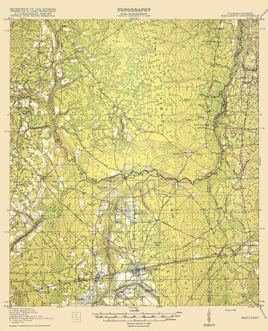 Macclenny Florida Georgia Quad - USGS 1918 White Modern Wood Framed Art Print with Double Matting by USGS