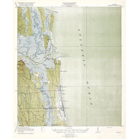 Mayport Florida Quad - USGS 1918 Black Modern Wood Framed Art Print with Double Matting by USGS