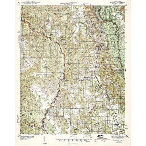 Muscogee Florida Alabama Quad - USGS 1943 Gold Ornate Wood Framed Art Print with Double Matting by USGS