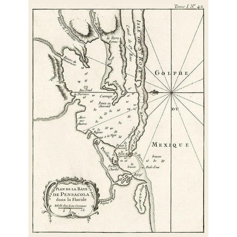 Pensacola Florida - Bellin 1764  Black Modern Wood Framed Art Print by Bellin