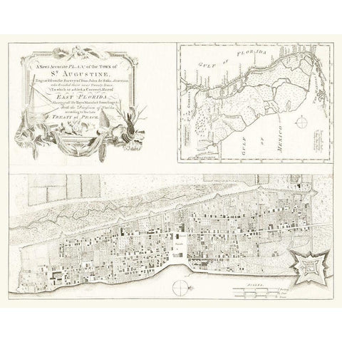 St Augustine Florida - Solis 1764  White Modern Wood Framed Art Print by Solis