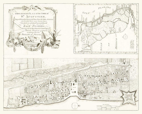 St Augustine Florida - Solis 1764  Black Ornate Wood Framed Art Print with Double Matting by Solis