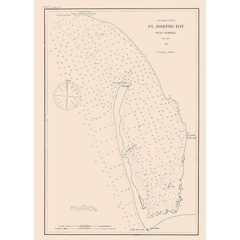 St Josephs Bay - Peters 1875 Gold Ornate Wood Framed Art Print with Double Matting by Peters