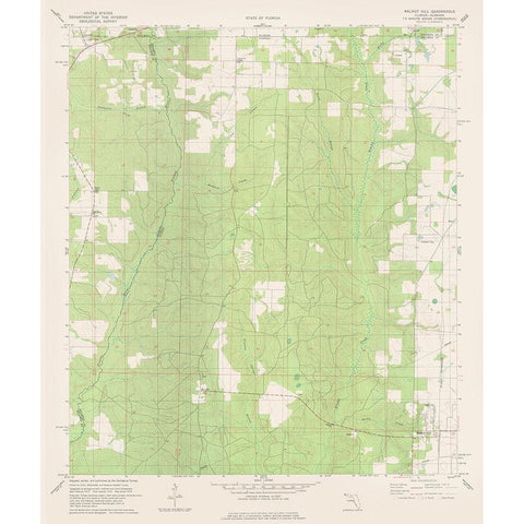 Walnut Hill Florida Quad - USGS 1978 White Modern Wood Framed Art Print by USGS