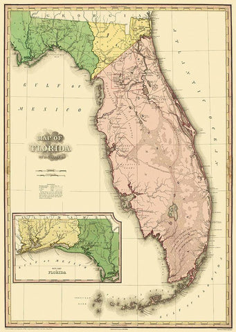 Florida - Tanner 1823 White Modern Wood Framed Art Print with Double Matting by Tanner