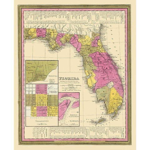 Florida - Mitchell 1846 White Modern Wood Framed Art Print by Mitchell