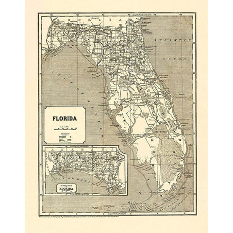 Florida - Morse  1842 Gold Ornate Wood Framed Art Print with Double Matting by Morse