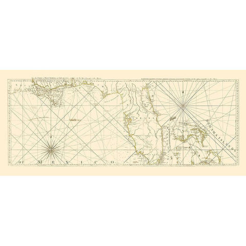 West Florida Coast, Channel of Bahama Black Modern Wood Framed Art Print by Jefferys