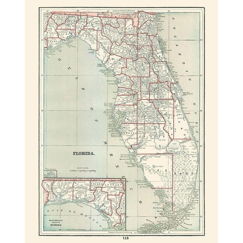 Florida - Rathbun 1893 White Modern Wood Framed Art Print by Rathbun
