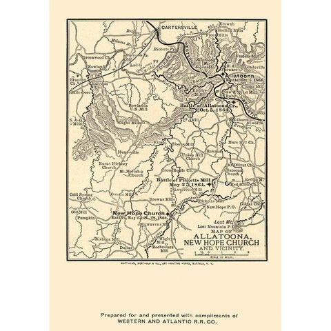 Allatoona New Hope Church Georgia - Northrup 1864  Black Modern Wood Framed Art Print by Northrup