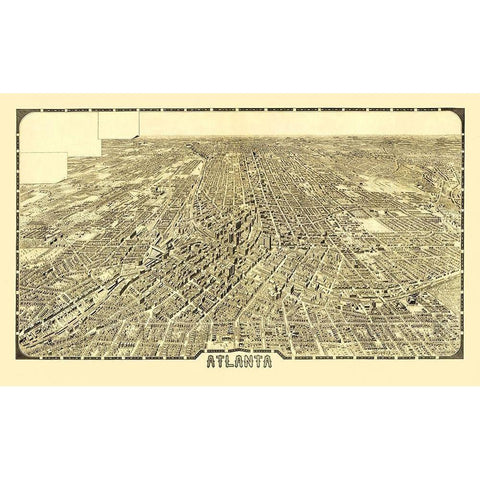 Atlanta Georgia - Foote 1919 Black Modern Wood Framed Art Print with Double Matting by Foote