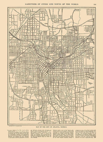 Atlanta Georgia - Reynold 1921 White Modern Wood Framed Art Print with Double Matting by Reynold