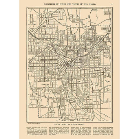 Atlanta Georgia - Reynold 1921 White Modern Wood Framed Art Print by Reynold