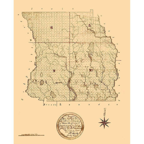 Berrien Georgia - Green 1868 White Modern Wood Framed Art Print by Green