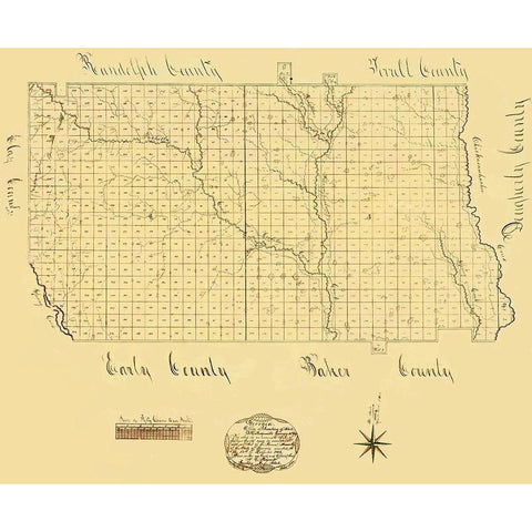 Calhoun Georgia - Secretary of State 1866 Gold Ornate Wood Framed Art Print with Double Matting by Secretary of State