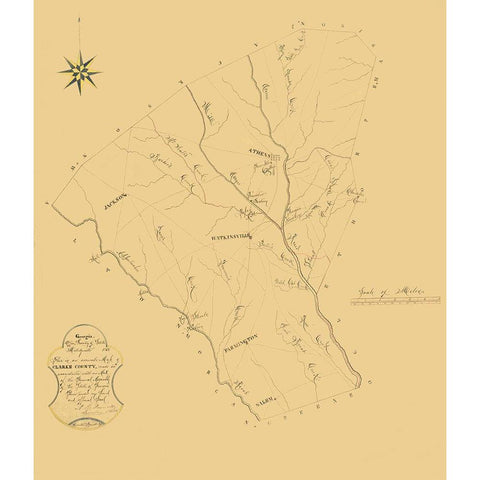 Clarke Georgia - Green 1868 Black Modern Wood Framed Art Print by Green