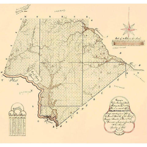 Crawford Georgia - Secretary of State 1866 White Modern Wood Framed Art Print by Secretary of State