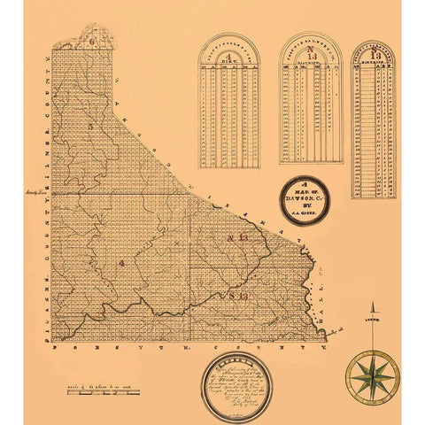 Dawson Georgia - Green 1866 White Modern Wood Framed Art Print by Green
