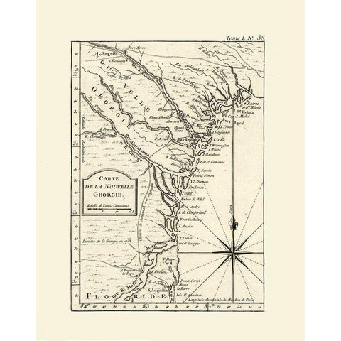 Georgia - Bellin 1764  White Modern Wood Framed Art Print by Bellin