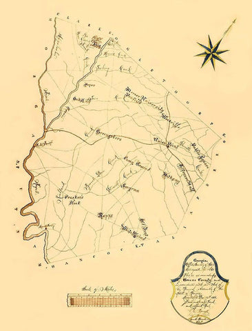 Greene Georgia - Green 1868 Black Ornate Wood Framed Art Print with Double Matting by Green