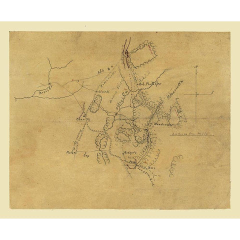 Marietta Georgia -1864 Gold Ornate Wood Framed Art Print with Double Matting by Unknown