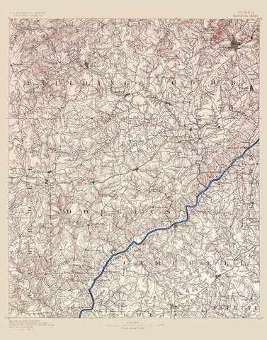 Marietta Sheet Georgia - USGS 1888  White Modern Wood Framed Art Print with Double Matting by USGS