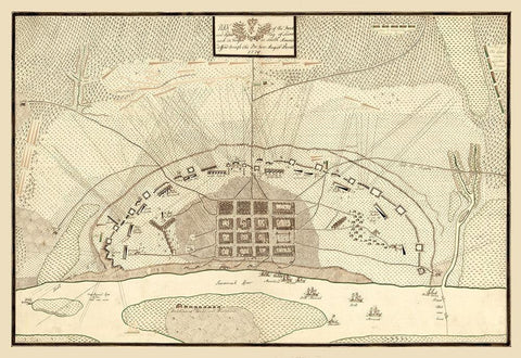 Savannah Georgia - Prevost 1779  Black Ornate Wood Framed Art Print with Double Matting by Prevost