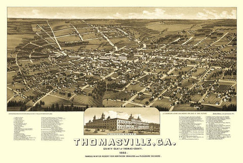 Thomasville Georgia - Beck 1885 White Modern Wood Framed Art Print with Double Matting by Beck