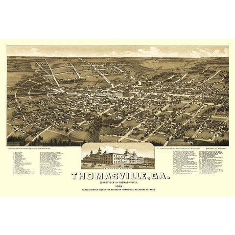 Thomasville Georgia - Beck 1885 White Modern Wood Framed Art Print by Beck
