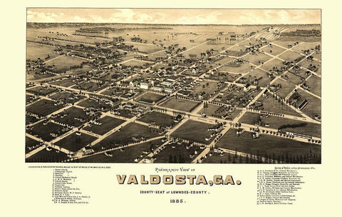 Valdosta Georgia - Norris 1885 White Modern Wood Framed Art Print with Double Matting by Norris