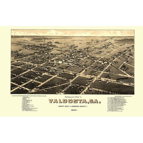 Valdosta Georgia - Norris 1885 Black Modern Wood Framed Art Print with Double Matting by Norris