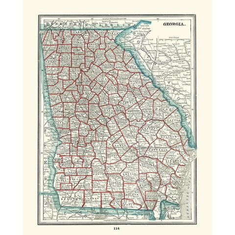 Georgia - Rathbun 1893 White Modern Wood Framed Art Print by Rathbun