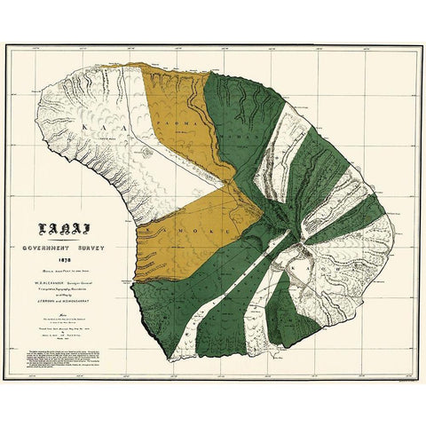 Lanai Hawaii - Bien 1878 Gold Ornate Wood Framed Art Print with Double Matting by Bien