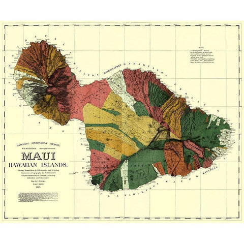 Maui Hawaii - Dodge 1885 Black Modern Wood Framed Art Print by Dodge