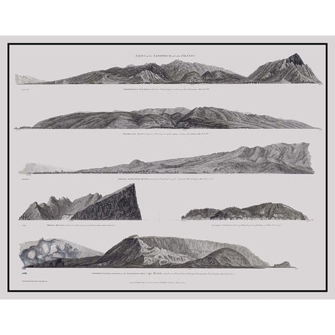 Hawaii, Other Islands Coast - Robinson 1798 Black Modern Wood Framed Art Print with Double Matting by Robinson