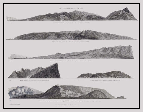 Hawaii, Other Islands Coast - Robinson 1798 Black Ornate Wood Framed Art Print with Double Matting by Robinson