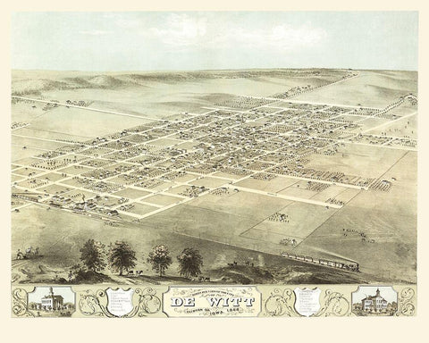 De Witt Iowa - Ruger 1868 White Modern Wood Framed Art Print with Double Matting by Ruger