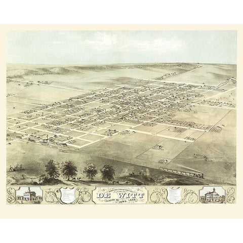 De Witt Iowa - Ruger 1868 White Modern Wood Framed Art Print by Ruger