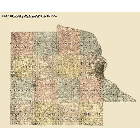 Dubuque County Iowa -  Hixson 1900  Black Modern Wood Framed Art Print with Double Matting by Hixson