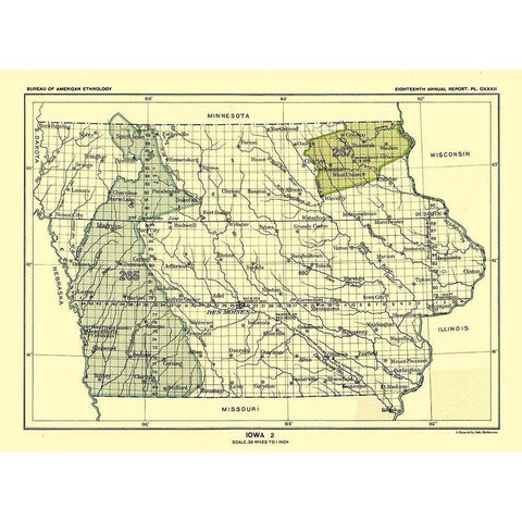 Iowa - Hoen 1896 Black Modern Wood Framed Art Print by Hoen