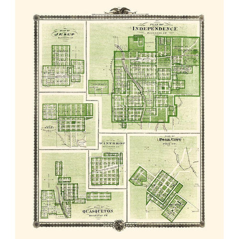 Jesup, Independence, Delhi Iowa Landowner White Modern Wood Framed Art Print by Andreas