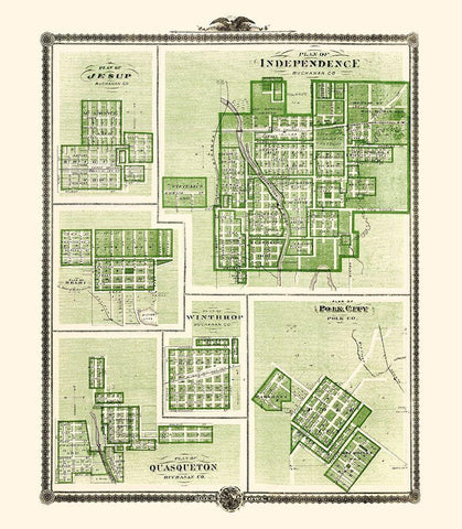 Jesup, Independence, Delhi Iowa Landowner White Modern Wood Framed Art Print with Double Matting by Andreas