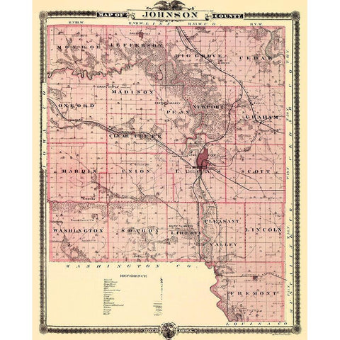 Johnson Iowa Landowner - Andreas 1874 Gold Ornate Wood Framed Art Print with Double Matting by Andreas