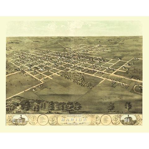 Marion Iowa - Ruger 1868 Black Modern Wood Framed Art Print with Double Matting by Ruger