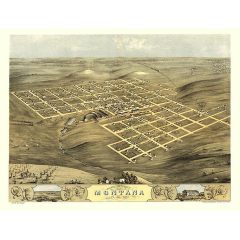 Montana Iowa - Ruger 1868 White Modern Wood Framed Art Print by Ruger