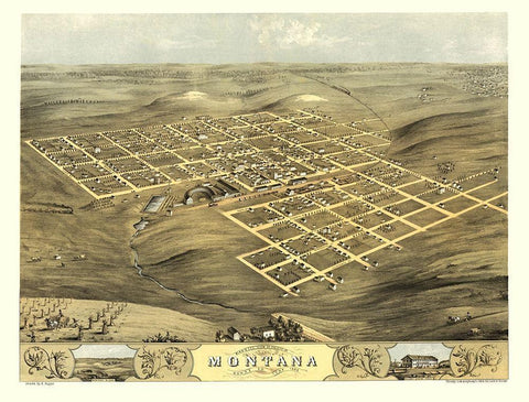 Montana Iowa - Ruger 1868 Black Ornate Wood Framed Art Print with Double Matting by Ruger