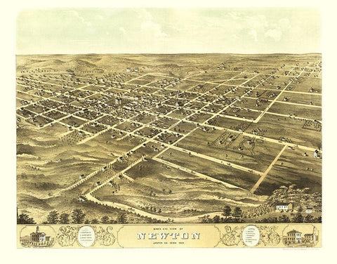 Newton Iowa - Ruger 1868 Black Ornate Wood Framed Art Print with Double Matting by Ruger