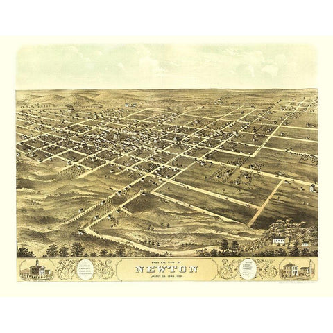 Newton Iowa - Ruger 1868 Black Modern Wood Framed Art Print by Ruger